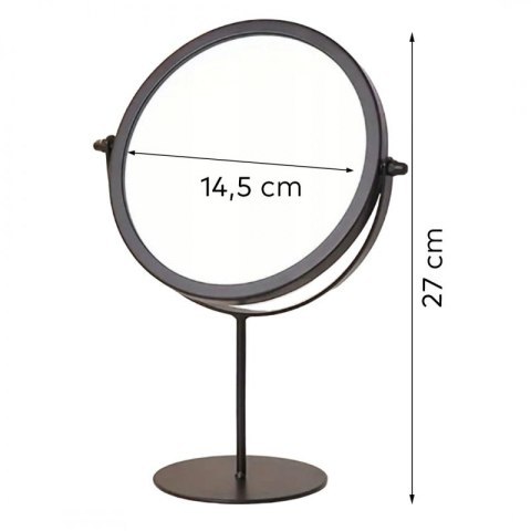 Lusterko kosmetyczne stojące czarne jednostronne wysokość 27cm L14CZ Lusterko kosmetyczne stojące czarne jednostronne wysokość 27cm L14CZ