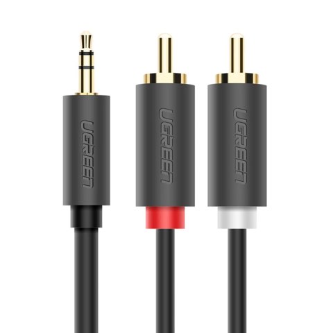 Kabel przewód audio 3.5mm minijack (męski) - 2RCA (męski) 5m - szary Kabel przewód audio 3.5mm minijack (męski) - 2RCA (męski) 5m - szary