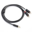 Kabel przewód audio 3.5mm minijack (męski) - 2RCA (męski) 5m - szary