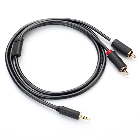 Kabel przewód audio 3.5mm minijack (męski) - 2RCA (męski) 5m - szary Kabel przewód audio 3.5mm minijack (męski) - 2RCA (męski) 5m - szary
