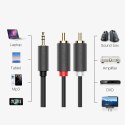 Kabel przewód audio 3.5mm minijack (męski) - 2RCA (męski) 5m - szary