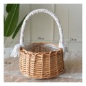 Koszyk, Koszyczek wiklinowy z ażurową kokardką Wielkanoc 19 cm ROS14