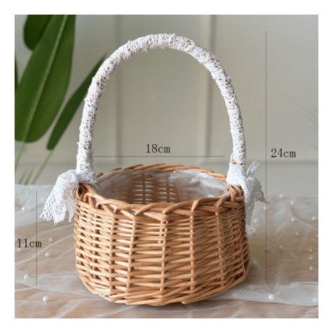 Koszyk, Koszyczek wiklinowy z ażurową kokardką Wielkanoc 19 cm ROS14 Koszyk, Koszyczek wiklinowy z ażurową kokardką Wielkanoc 19 cm ROS14
