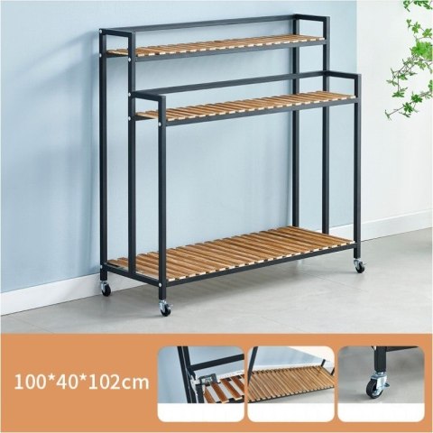 Kwietnik, regał, stojak na kwiaty 3 poziomowy,100 x 40 x 102cm, czarny SZ42 Kwietnik, regał, stojak na kwiaty 3 poziomowy,100 x 40 x 102cm, czarny SZ42