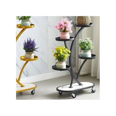 Kwietnik, regał, stojak na kwiaty metalowy na kółkach 50x 25x 80cm SZ43CZ Kwietnik, regał, stojak na kwiaty metalowy na kółkach 50x 25x 80cm SZ43CZ