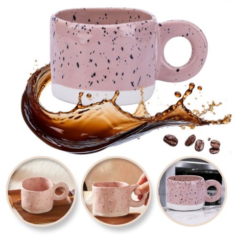 Ceramiczny, nakrapiany kubek z uchem 275 ml Szkliwiony CUP29 Ceramiczny, nakrapiany kubek z uchem 275 ml Szkliwiony CUP29