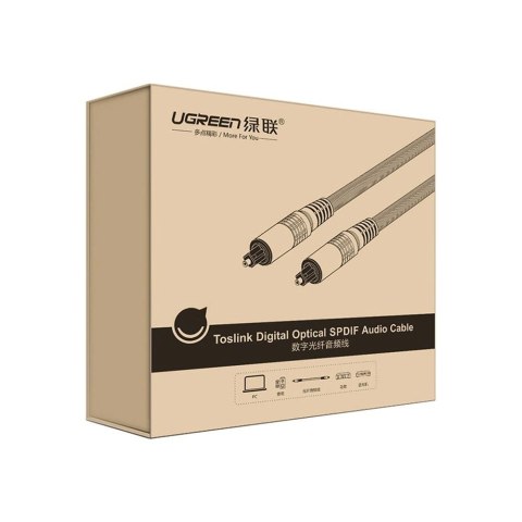 Kabel przewód optyczny audio Toslink SPDIF 2m - szary Kabel przewód optyczny audio Toslink SPDIF 2m - szary