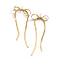 Kolczyki wiszące KOKARDKI żyłka złote eleganckie 3,7 x 10cm K1695