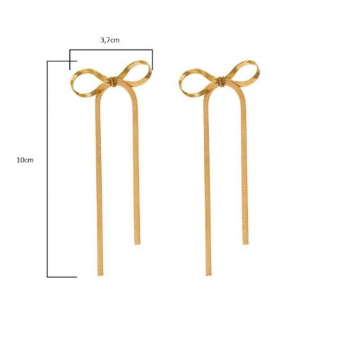 Kolczyki wiszące KOKARDKI żyłka złote eleganckie 3,7 x 10cm K1695 Kolczyki wiszące KOKARDKI żyłka złote eleganckie 3,7 x 10cm K1695