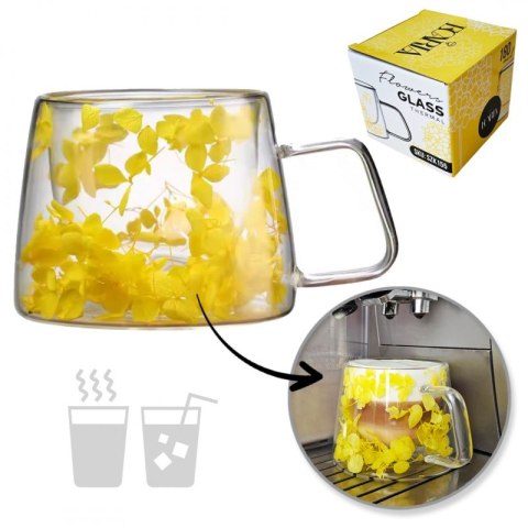 Szklanka termiczna z kwiatami w środku, hortensje 180 ml 1szt SZK155 Szklanka termiczna z kwiatami w środku, hortensje 180 ml 1szt SZK155