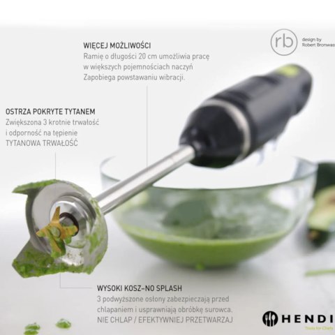 Wydajny mikser blender ręczny z regulacją prędkości 250W Hendi 222157 Wydajny mikser blender ręczny z regulacją prędkości 250W Hendi 222157