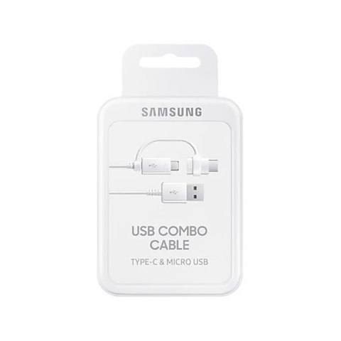 Kabel przewód Samsung Combo USB-A - micro USB i USB-C 1.5m - biały Kabel przewód Samsung Combo USB-A - micro USB i USB-C 1.5m - biały