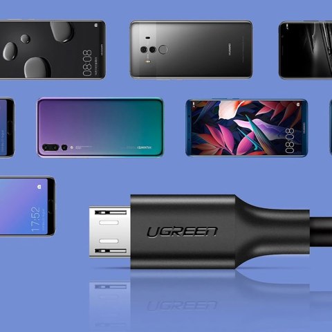 Kabel przewód micro USB - USB-A 25cm - czarny Kabel przewód micro USB - USB-A 25cm - czarny