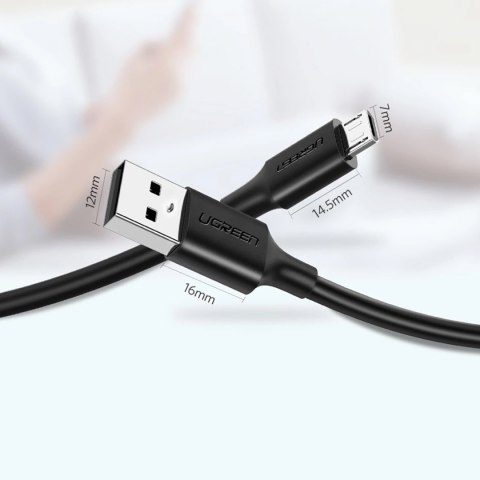 Kabel przewód micro USB - USB-A 25cm - czarny Kabel przewód micro USB - USB-A 25cm - czarny