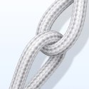 Kabel przewód w oplocie USB-A - USB-C QC 3.0 3A 1.5m - biały