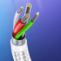 Kabel przewód w oplocie USB-A - USB-C QC 3.0 3A 1.5m - biały