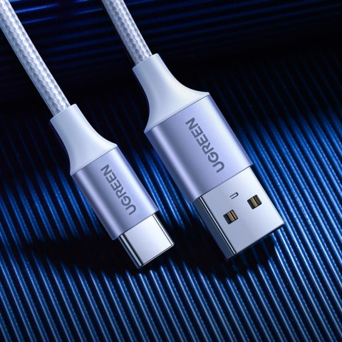 Kabel przewód w oplocie USB-A - USB-C QC 3.0 3A 1m - biały Kabel przewód w oplocie USB-A - USB-C QC 3.0 3A 1m - biały