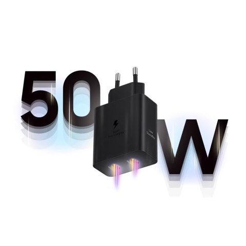 Ładowarka sieciowa Samsung Power Adapter Duo 2x USB-C 50W - czarna Ładowarka sieciowa Samsung Power Adapter Duo 2x USB-C 50W - czarna