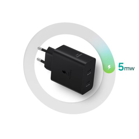 Ładowarka sieciowa Samsung Power Adapter Duo 2x USB-C 50W - czarna Ładowarka sieciowa Samsung Power Adapter Duo 2x USB-C 50W - czarna