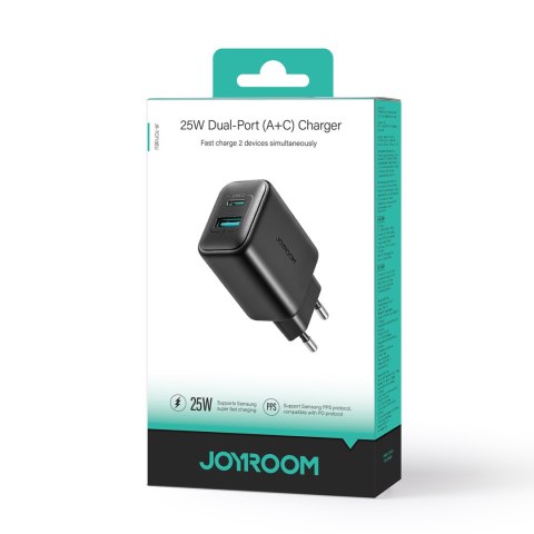 Ładowarka sieciowa USB-C i USB-A 25W SFC PPS PD - czarna Ładowarka sieciowa USB-C i USB-A 25W SFC PPS PD - czarna