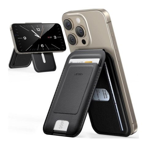 Portfel na karty Magnetic Wallet MagSafe z podstawką - czarny Portfel na karty Magnetic Wallet MagSafe z podstawką - czarny