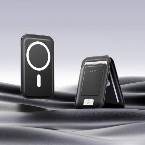 Portfel na karty Magnetic Wallet MagSafe z podstawką - czarny Portfel na karty Magnetic Wallet MagSafe z podstawką - czarny