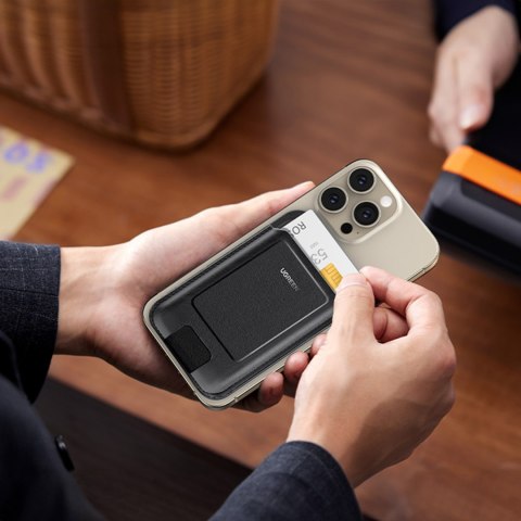 Portfel na karty Magnetic Wallet MagSafe z podstawką - czarny Portfel na karty Magnetic Wallet MagSafe z podstawką - czarny