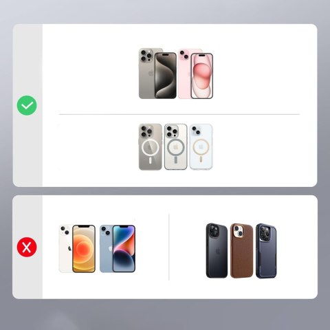 Portfel na karty Magnetic Wallet MagSafe z podstawką i uchwytem na palec - czarny Portfel na karty Magnetic Wallet MagSafe z podstawką i uchwytem na palec - czarny