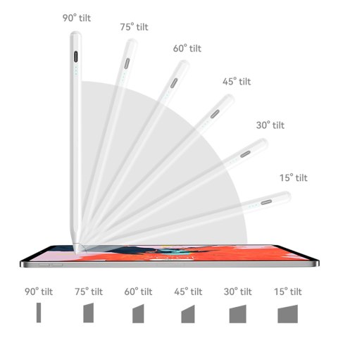 Rysik stylus aktywny do Apple iPad Pro Air Mini 130mAh USB-C - biały Rysik stylus aktywny do Apple iPad Pro Air Mini 130mAh USB-C - biały