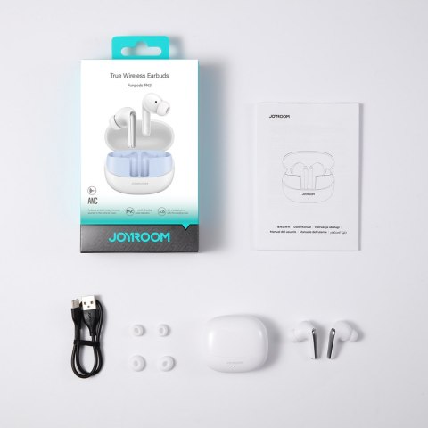 Słuchawki Funpods douszne TWS z Bluetooth 5.4 ANC i ochroną IP54 - białe Słuchawki Funpods douszne TWS z Bluetooth 5.4 ANC i ochroną IP54 - białe