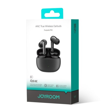 Słuchawki bezprzewodowe douszne TWS Bluetooth 5.4 ANC ENC - czarne Słuchawki bezprzewodowe douszne TWS Bluetooth 5.4 ANC ENC - czarne