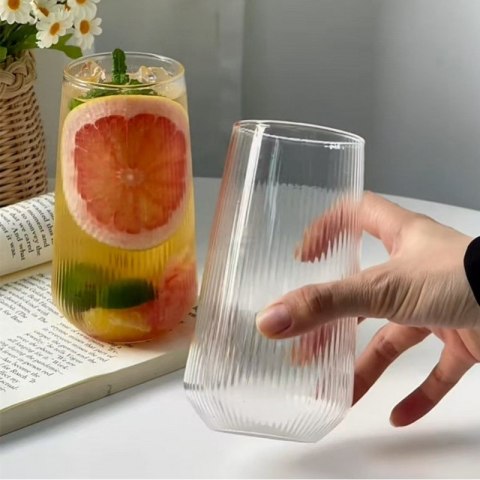 Szklanka ryflowana duża do drinków 500 ml 1szt 6 x 14cm SZK151 Szklanka ryflowana duża do drinków 500 ml 1szt 6 x 14cm SZK151
