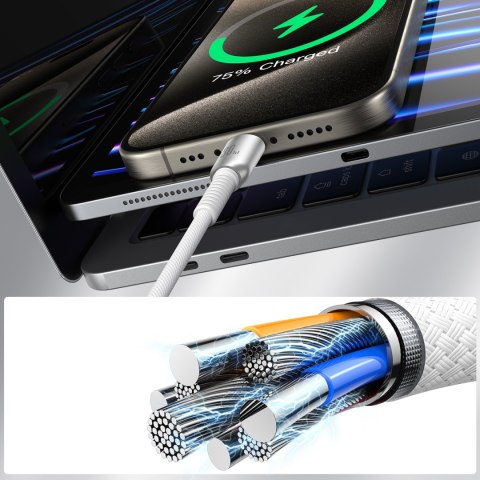 Kabel przewód Cutting-Edge Series 30W USB-C - iPhone Lightning 1.2m - szary Kabel przewód Cutting-Edge Series 30W USB-C - iPhone Lightning 1.2m - szary