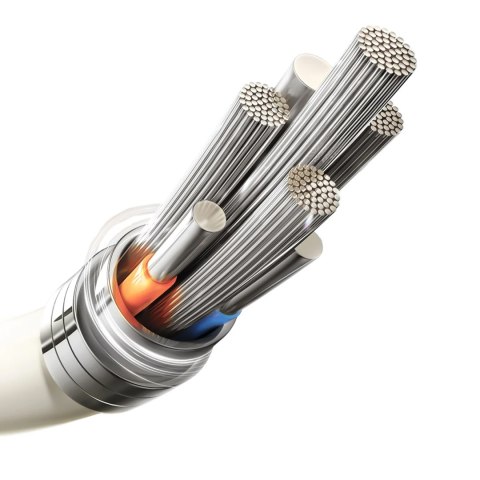 Kabel przewód USB-C - iPhone Lightning z fluorescencyjną końcówką 2m 30W - beżowy Kabel przewód USB-C - iPhone Lightning z fluorescencyjną końcówką 2m 30W - beżowy