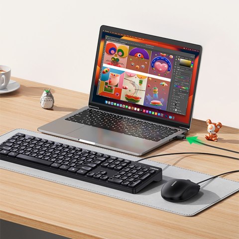 Klawiatura przewodowa z Num Lock do Windows MacOS iOS Linux 1.5 m - czarna Klawiatura przewodowa z Num Lock do Windows MacOS iOS Linux 1.5 m - czarna