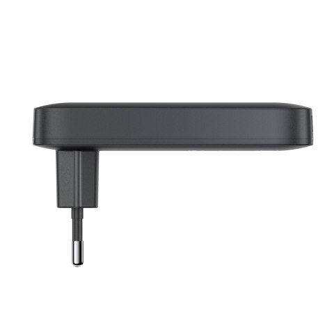 Ładowarka sieciowa płaska 65W GaN 2 USB-C USB-A ultra cienka - czarna Ładowarka sieciowa płaska 65W GaN 2 USB-C USB-A ultra cienka - czarna