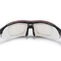 Okulary rowerowe polaryzujące 10001 - ZESTAW czarno-czerwone