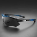 Okulary rowerowe polaryzujące 10007 - ZESTAW - czarno-niebieskie