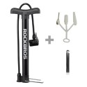 Pompka rowerowa podłogowa 120psi / 8bar końcówki do piłek materacy - czarna