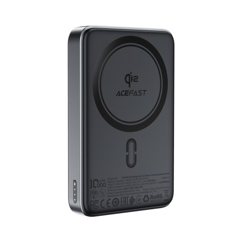 Powerbank magnetyczny 10000mAh 30W Qi2 z MagSafe - czarny Powerbank magnetyczny 10000mAh 30W Qi2 z MagSafe - czarny