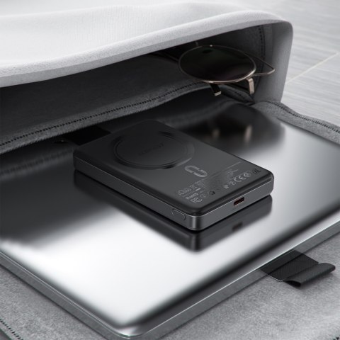 Powerbank magnetyczny 10000mAh PD20W MagSafe ultra cienki - czarny Powerbank magnetyczny 10000mAh PD20W MagSafe ultra cienki - czarny
