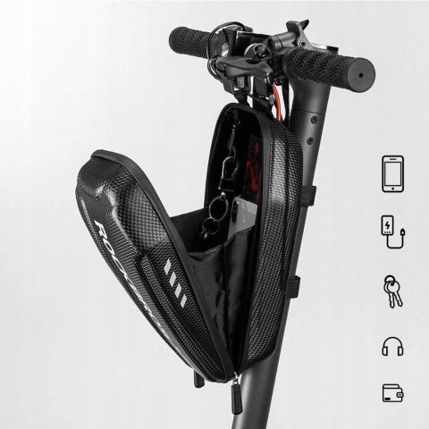 Torba rowerowa mocowana na kierownicę lub ramę 3l B62-1 - czarna Torba rowerowa mocowana na kierownicę lub ramę 3l B62-1 - czarna