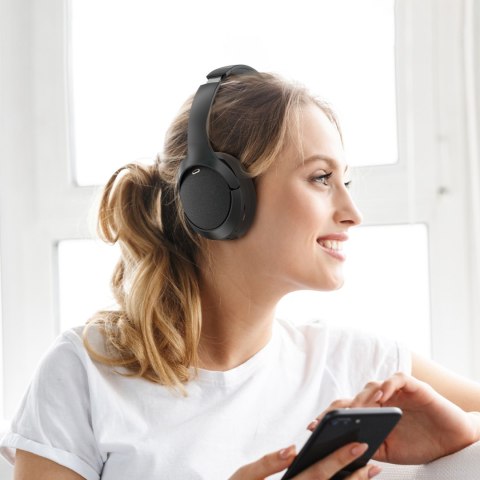 Słuchawki nauszne H6 ANC bezprzewodowe Bluetooth 5.3 IPX4 - czarne Słuchawki nauszne H6 ANC bezprzewodowe Bluetooth 5.3 IPX4 - czarne