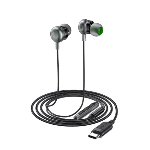 Słuchawki przewodowe L5 dokanałowe USB-C 1.2m - czarne Słuchawki przewodowe L5 dokanałowe USB-C 1.2m - czarne