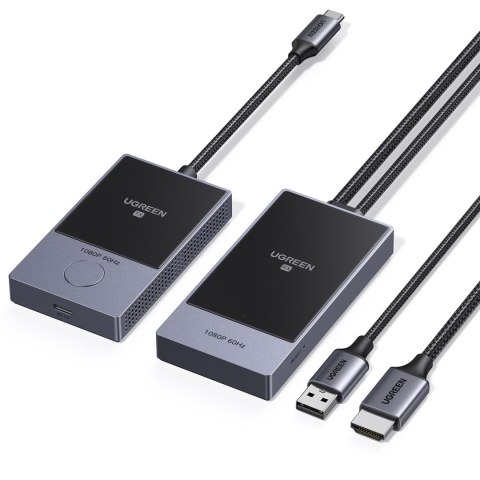 Transmiter HDMI bezprzewodowy nadajnik i odbiornik do 30m - czarno-srebrny Transmiter HDMI bezprzewodowy nadajnik i odbiornik do 30m - czarno-srebrny