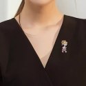Broszka ozdobna emaliowana dziewczynka z torebką BZ201