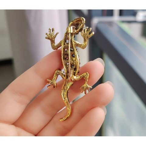 Broszka ozdobna kryształki KAMELEON KOLOROWY BZ167 Broszka ozdobna kryształki KAMELEON KOLOROWY BZ167
