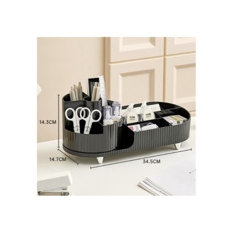 Organizer na pędzle, kosmetyki, ryflowany obrotowy kremowy 34,5x14,7x14,3cm CB56K Organizer na pędzle, kosmetyki, ryflowany obrotowy kremowy 34,5x14,7x14,3cm CB56K