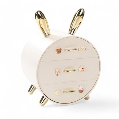 Organizer szkatułka na kosmetyki, biżuterię BUNNY ze złotymi uszkami CB60 Organizer szkatułka na kosmetyki, biżuterię BUNNY ze złotymi uszkami CB60