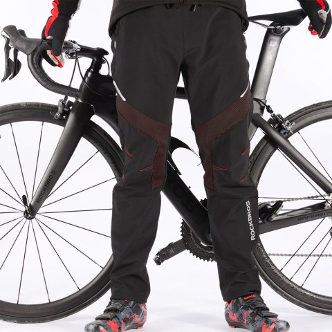 Spodnie rowerowe termiczne ochrona przed wodą i wiatrem rozmiar XL czarne Spodnie rowerowe termiczne ochrona przed wodą i wiatrem rozmiar XL czarne